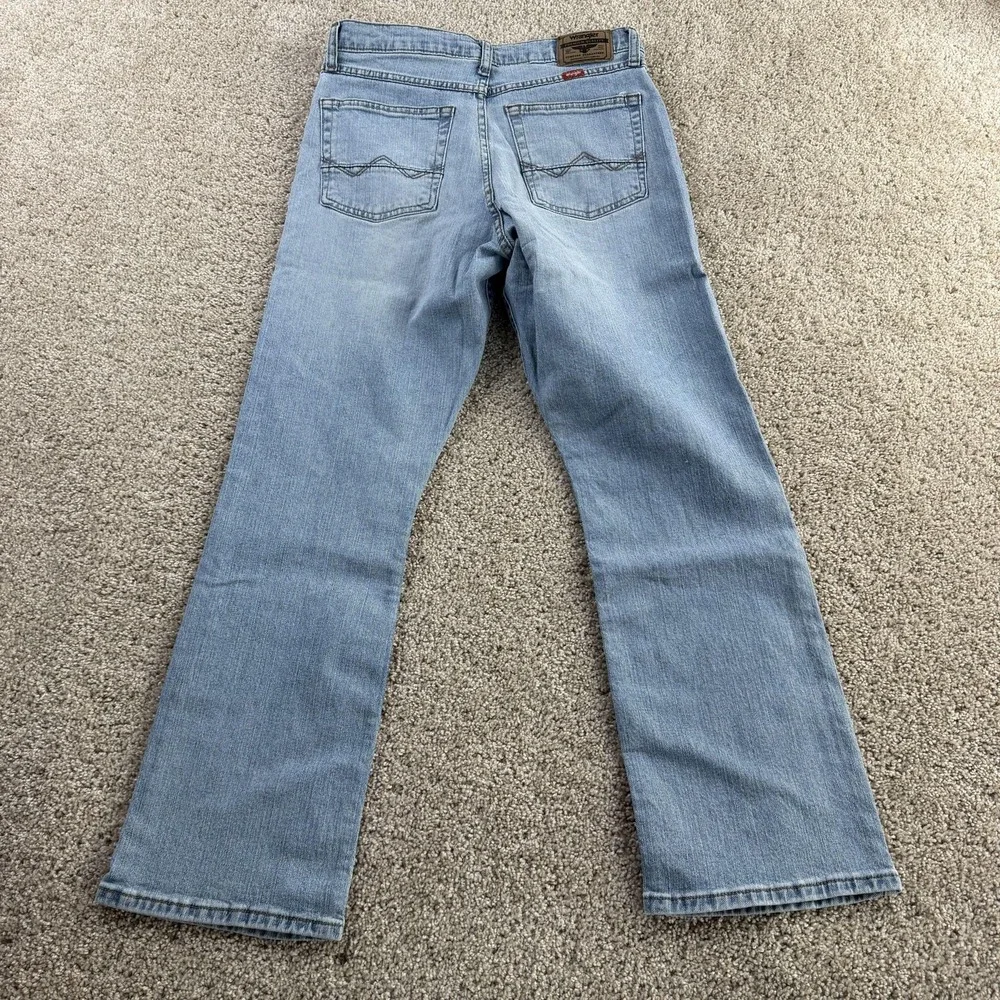 Wrangler Five Star Relaxed Boot Jeans Mens 30x30 Light Wash Blue Denim Stretch
